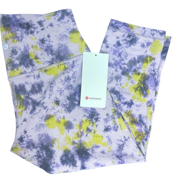 New Lululemon Align High Rise Tie Dye Mauve Grey Crop 21” - Picture 5 of 5